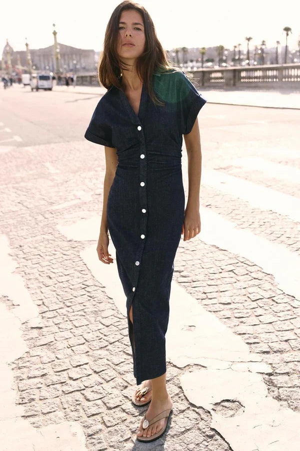 DENIM MIDI DRESS