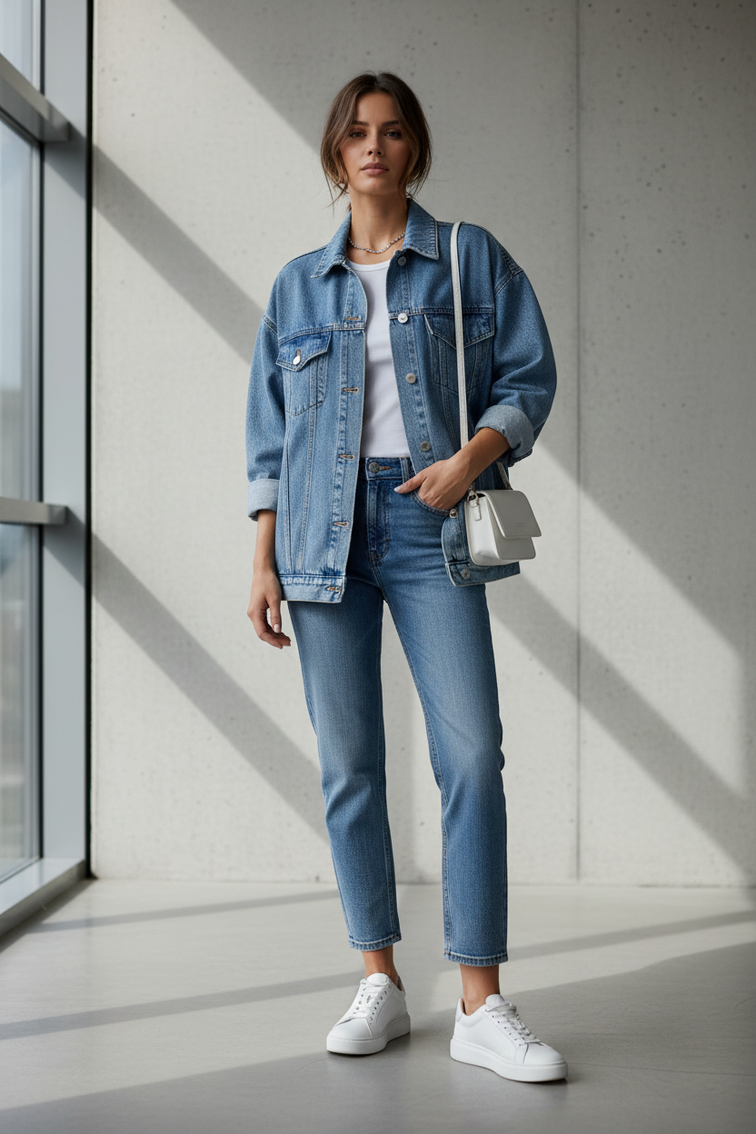Denim on denim look