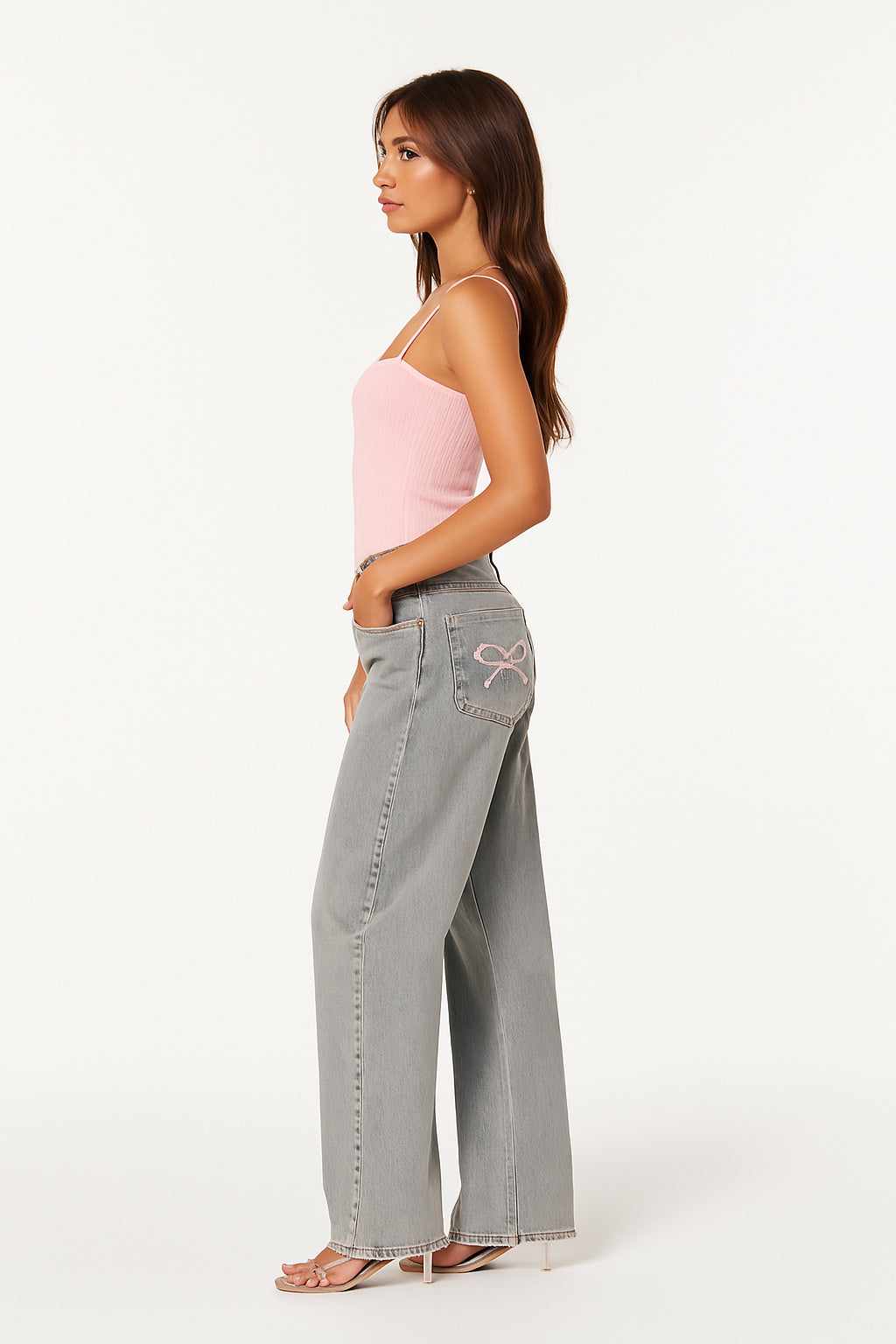 Elisa Relaxed Bow Jeans | Amari Sydney