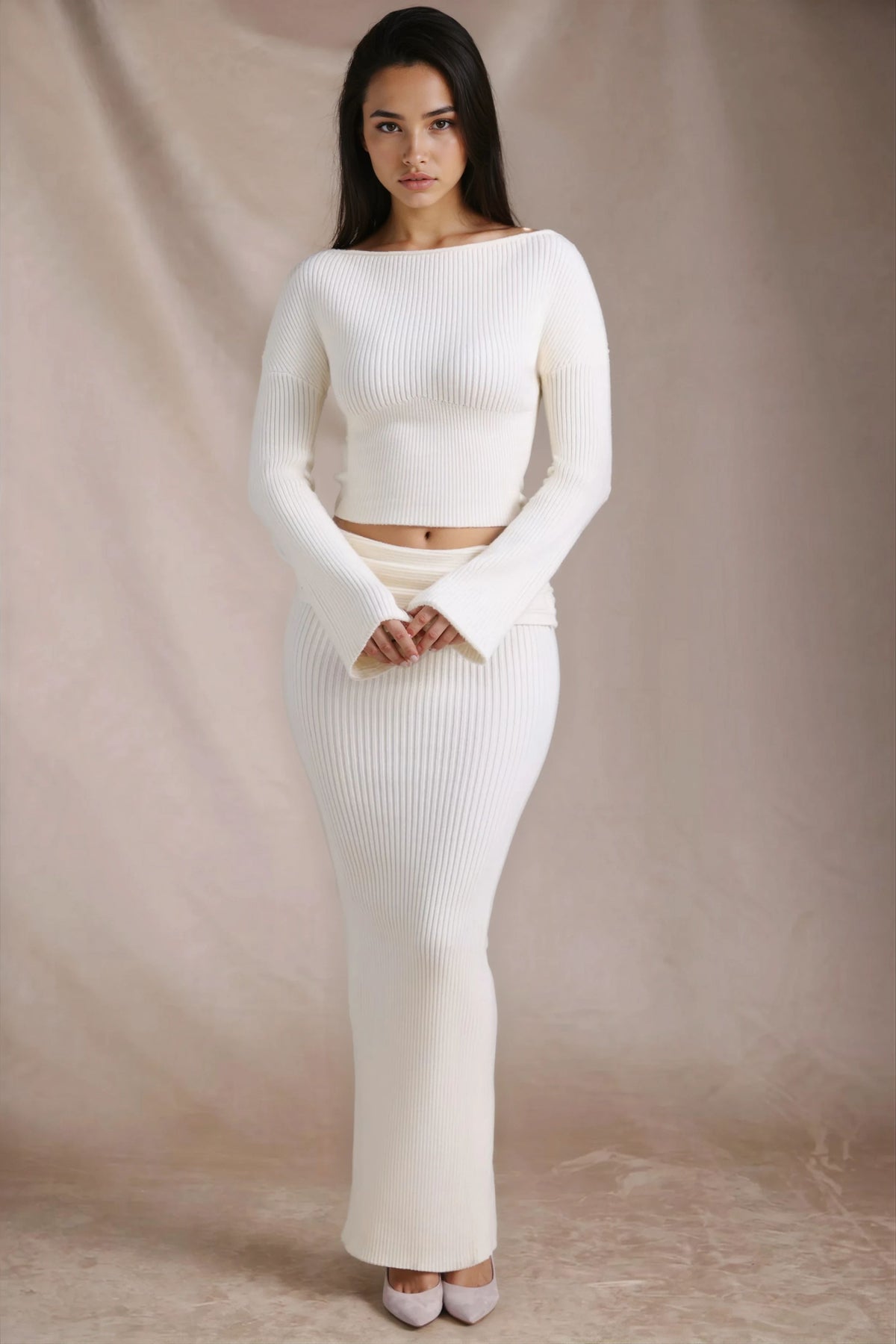 Anise Ribbed Maxi Skirt Set | Amari Sydney