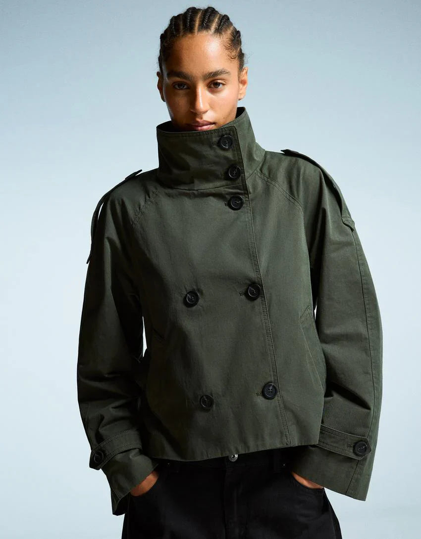 BUTTONED TRENCH COAT