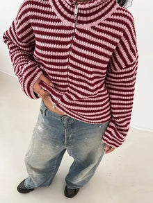 Women's Striped Fleece Pullover