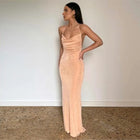 Women's Elegant Ruched Maxi Dress