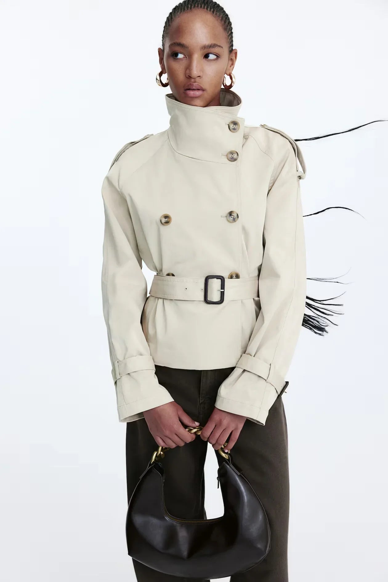 BUTTONED TRENCH COAT