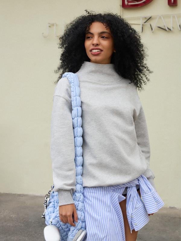Oversized Mock Neck Sweatshirt