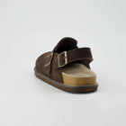 The Cabin Clogs in Chocolate - Heel Buckle Strap Detail | AMARI Sydney