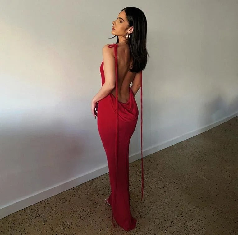 Women's Elegant Ruched Maxi Dress