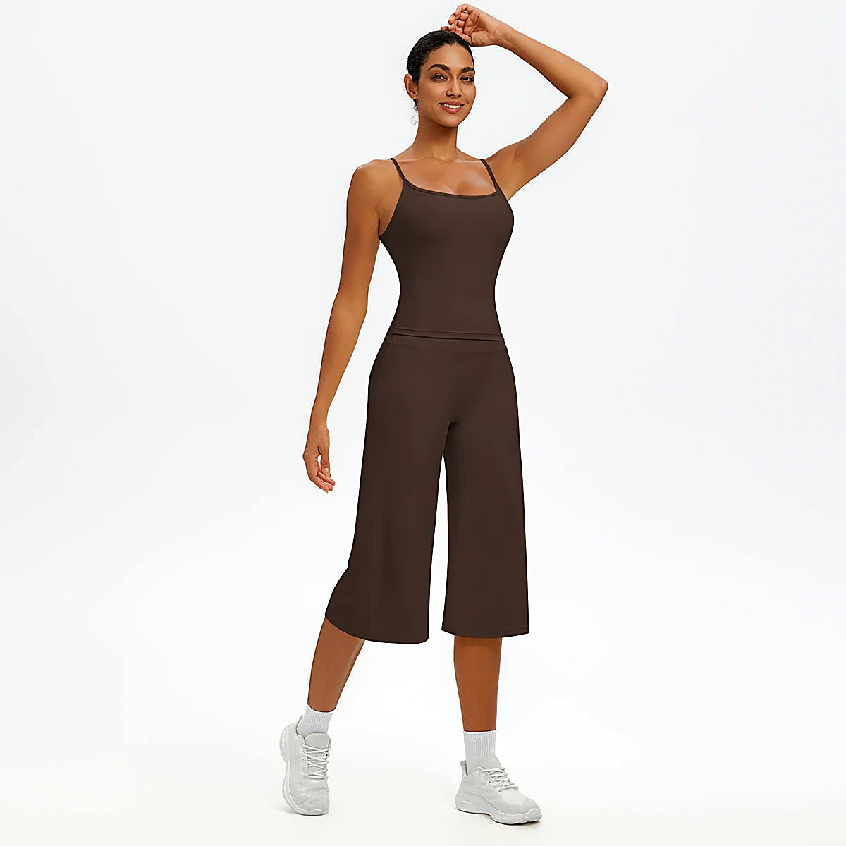 AMARI Luna Strappy Back Capri 2-Piece Set in Mocha Brown | AMARI Sydney