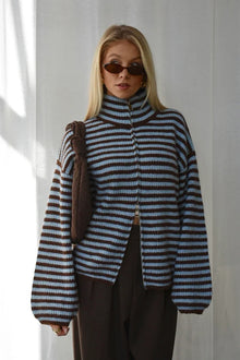 Women's Striped Fleece Pullover
