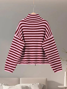 Women's Striped Fleece Pullover