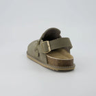 The Cabin Clogs in Moss - Heel Buckle Strap Detail | AMARI Sydney