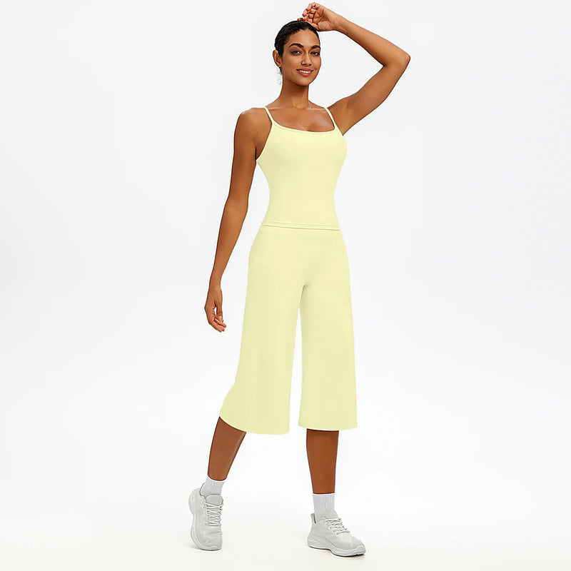 AMARI Luna Strappy Back Capri 2-Piece Set in Butter Yellow | AMARI Sydney