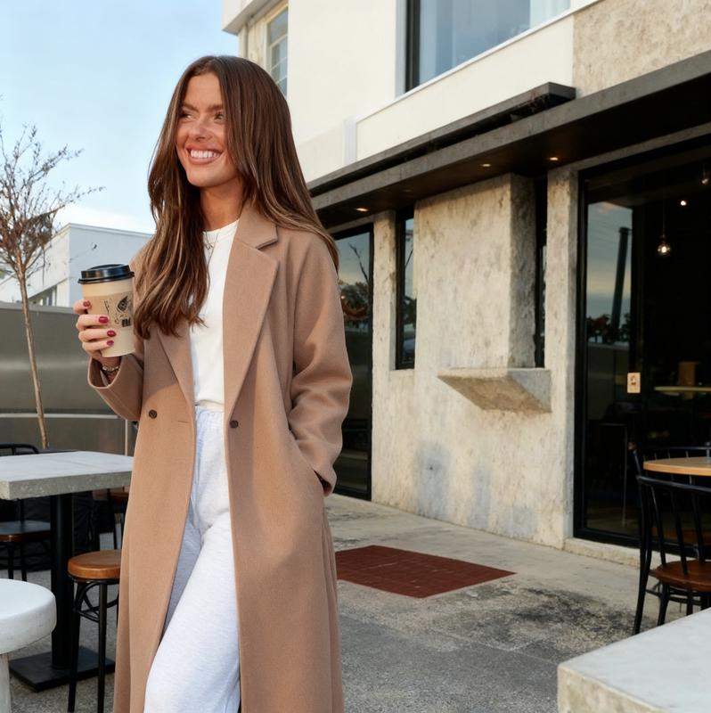 Women's Long Wool Blend  Coat