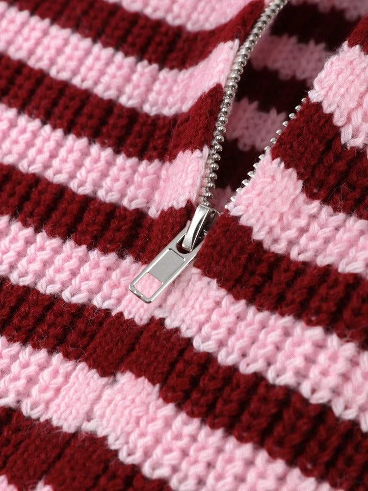 Women's Striped Fleece Pullover