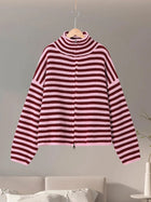 Women's Striped Fleece Pullover
