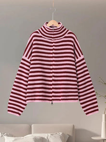 Women's Striped Fleece Pullover