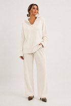 zipper Long Sleeve Knit Sweater