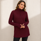 zipper Long Sleeve Knit Sweater