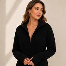 zipper Long Sleeve Knit Sweater