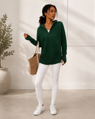 zipper Long Sleeve Knit Sweater