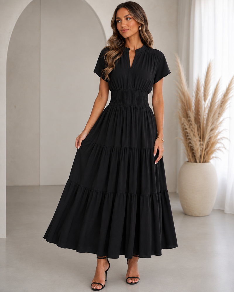 Elegant Smocked Maxi Dress