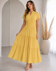 Elegant Smocked Maxi Dress