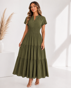 Elegant Smocked Maxi Dress
