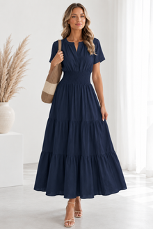 Elegant Smocked Maxi Dress