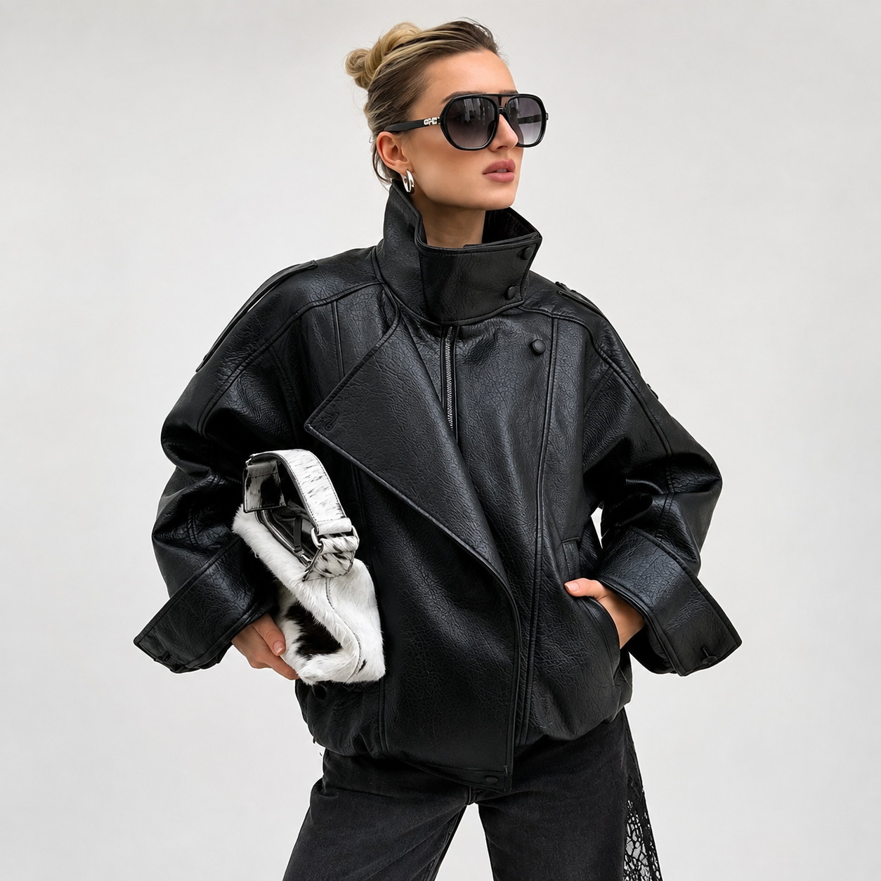 Black Faux Leather Jacket