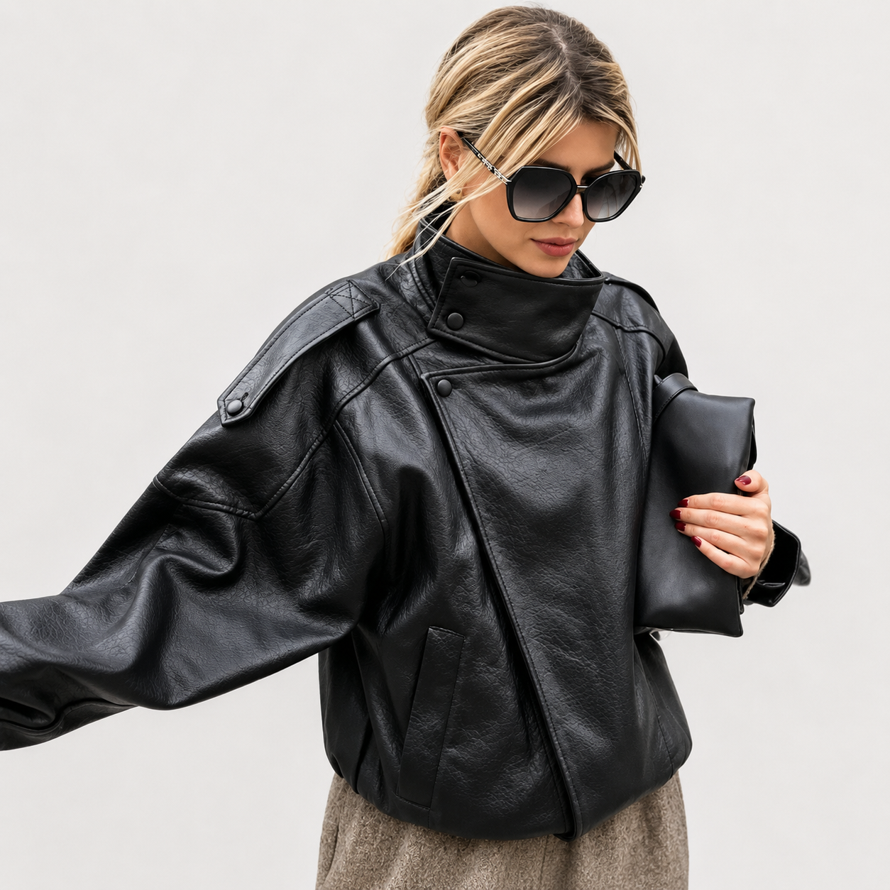 Black Faux Leather Jacket
