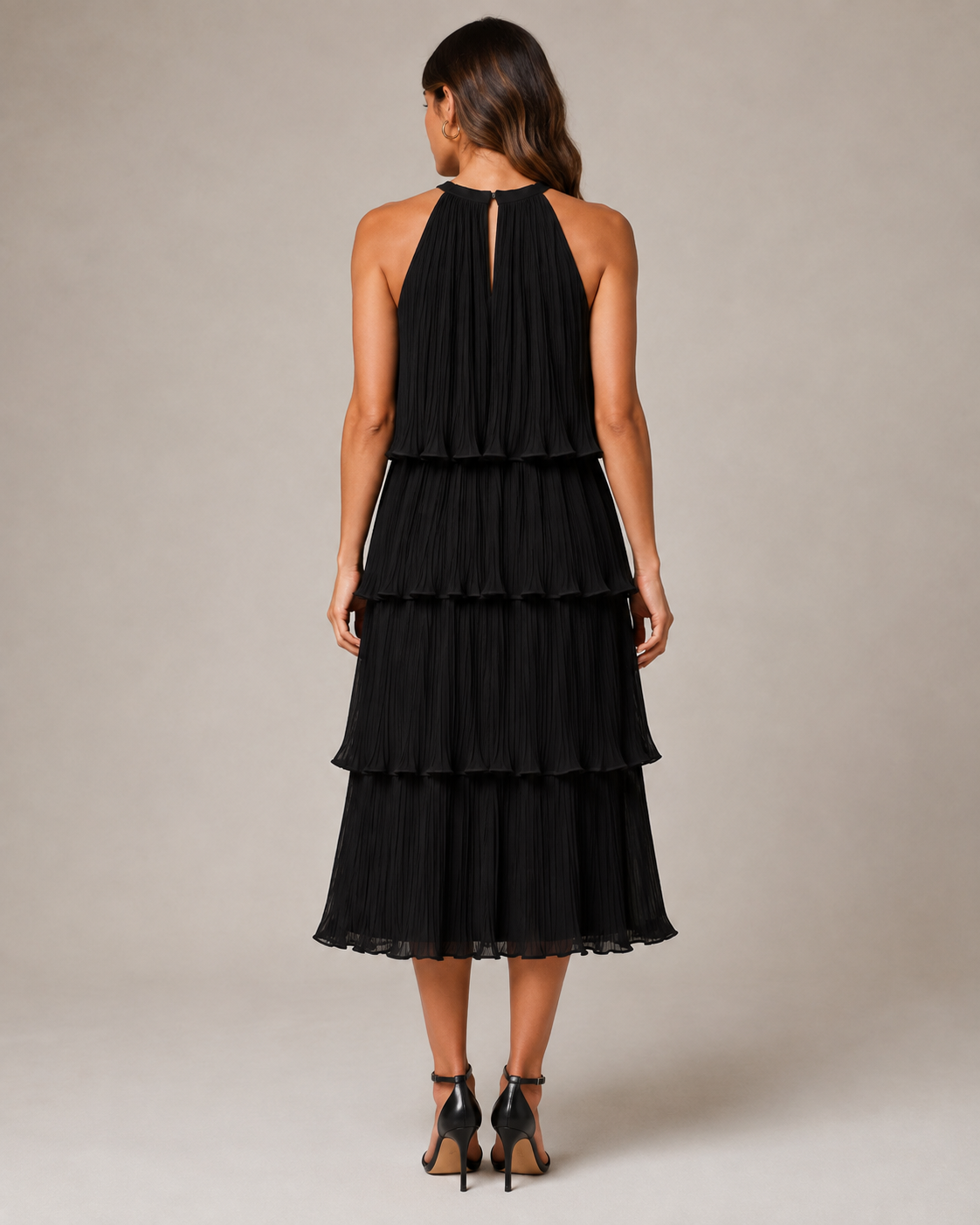 Isla Pleated Ruffle Dress