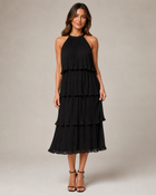 Isla Pleated Ruffle Dress