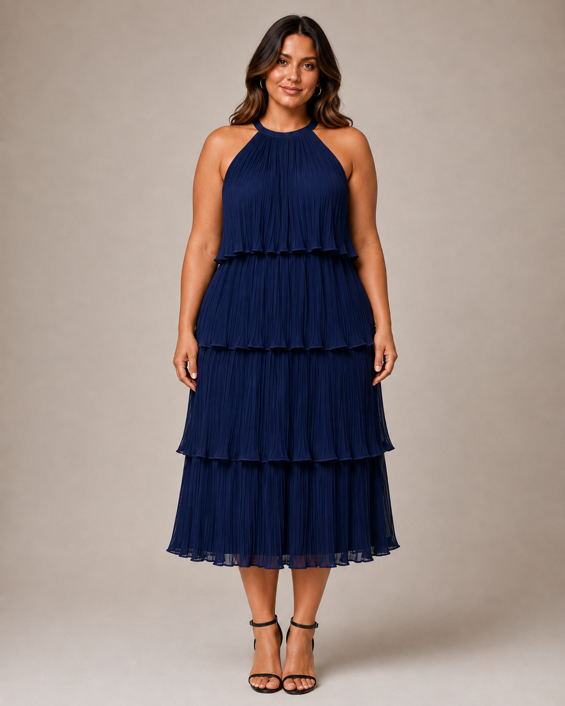Isla Pleated Ruffle Dress