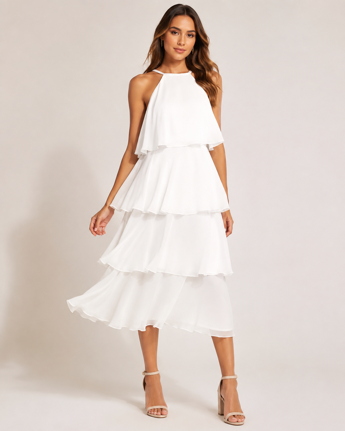 Isla Pleated Ruffle Dress