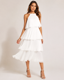 Isla Pleated Ruffle Dress
