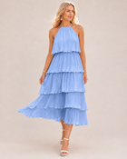 Isla Pleated Ruffle Dress