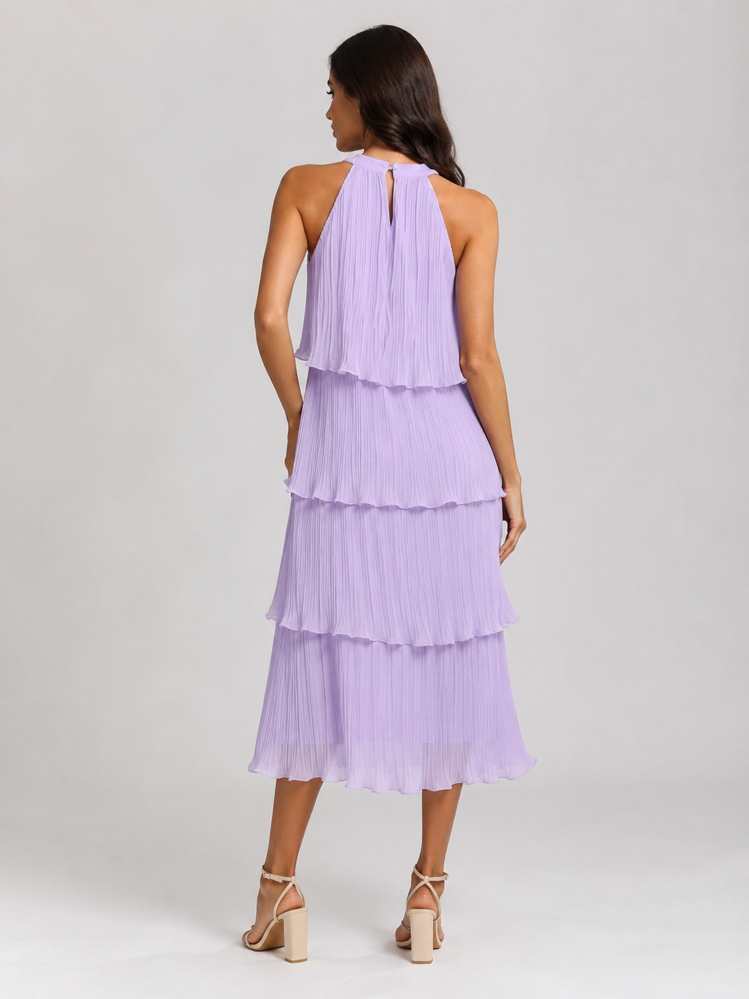 Isla Pleated Ruffle Dress
