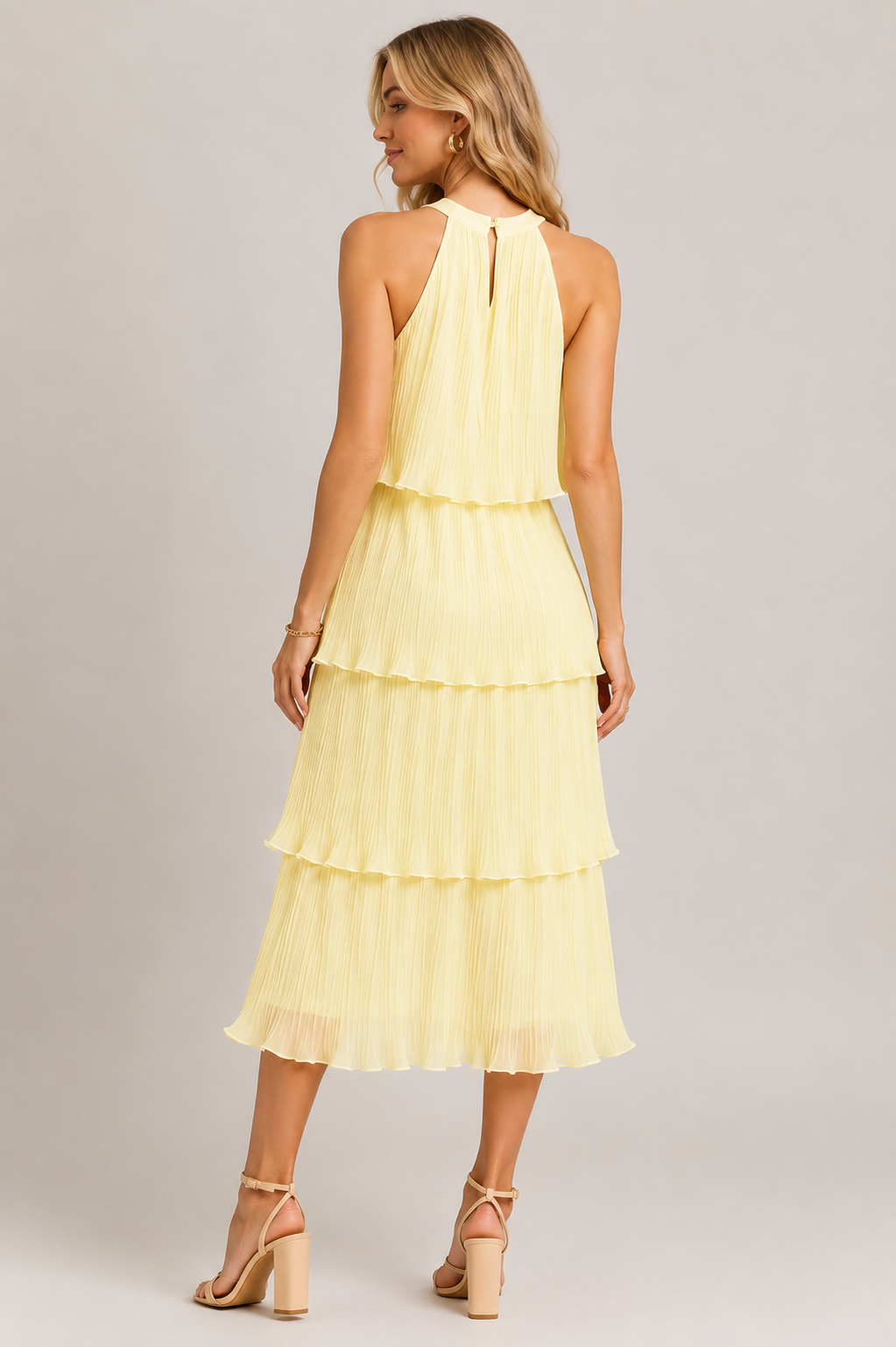 Isla Pleated Ruffle Dress