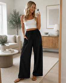 Breezy Linen Wide-Leg Pants
