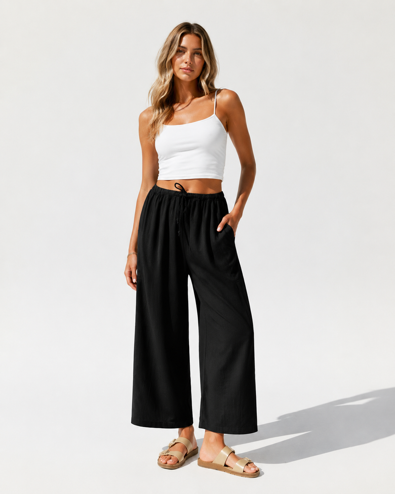 Breezy Linen Wide-Leg Pants