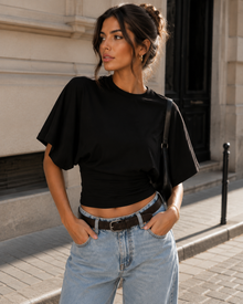 T-Shirt with Wide Sleeves and Icon Design