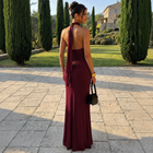 SERAPHINA DRAPED HALTER MAXI DRESS