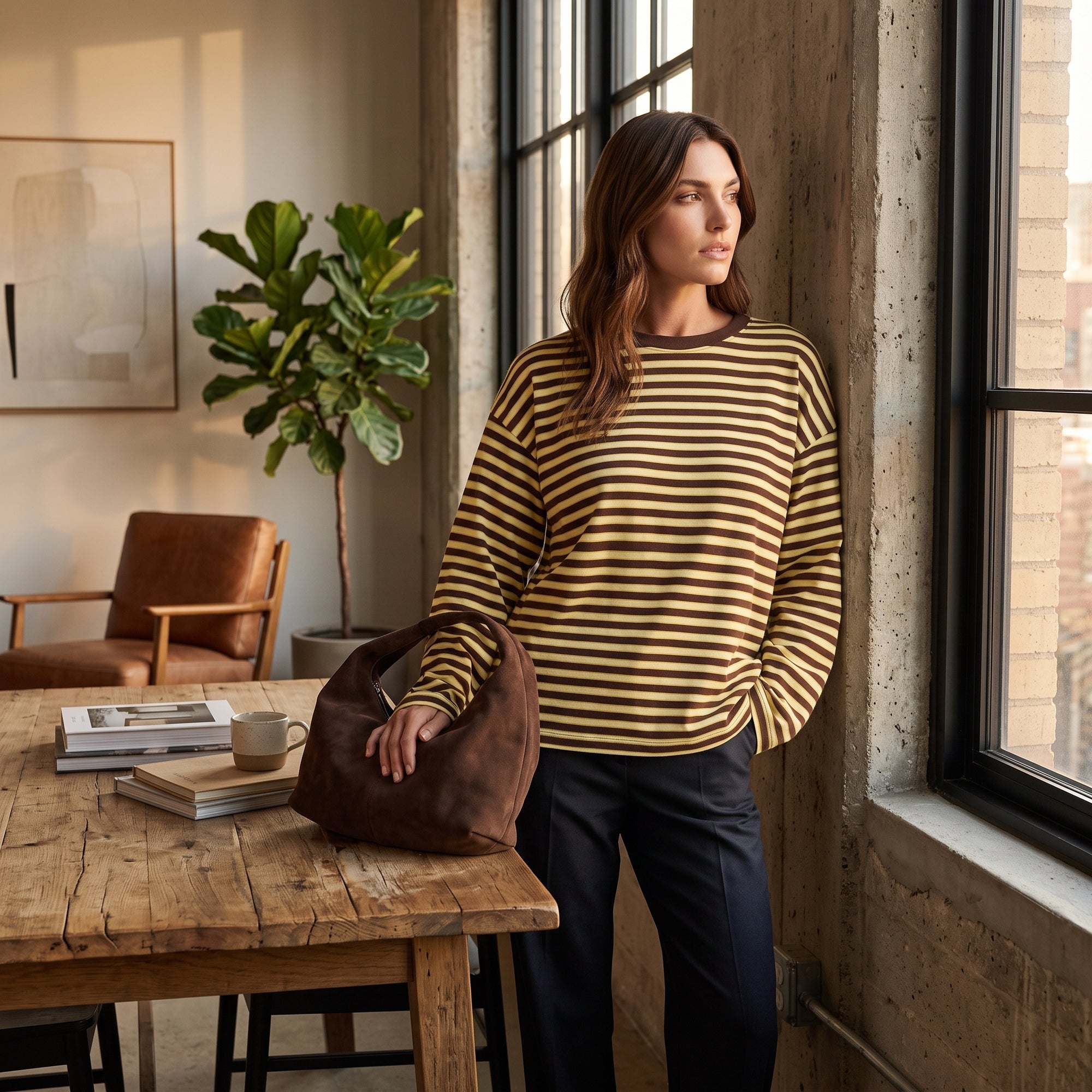 Striped Slouchy Top