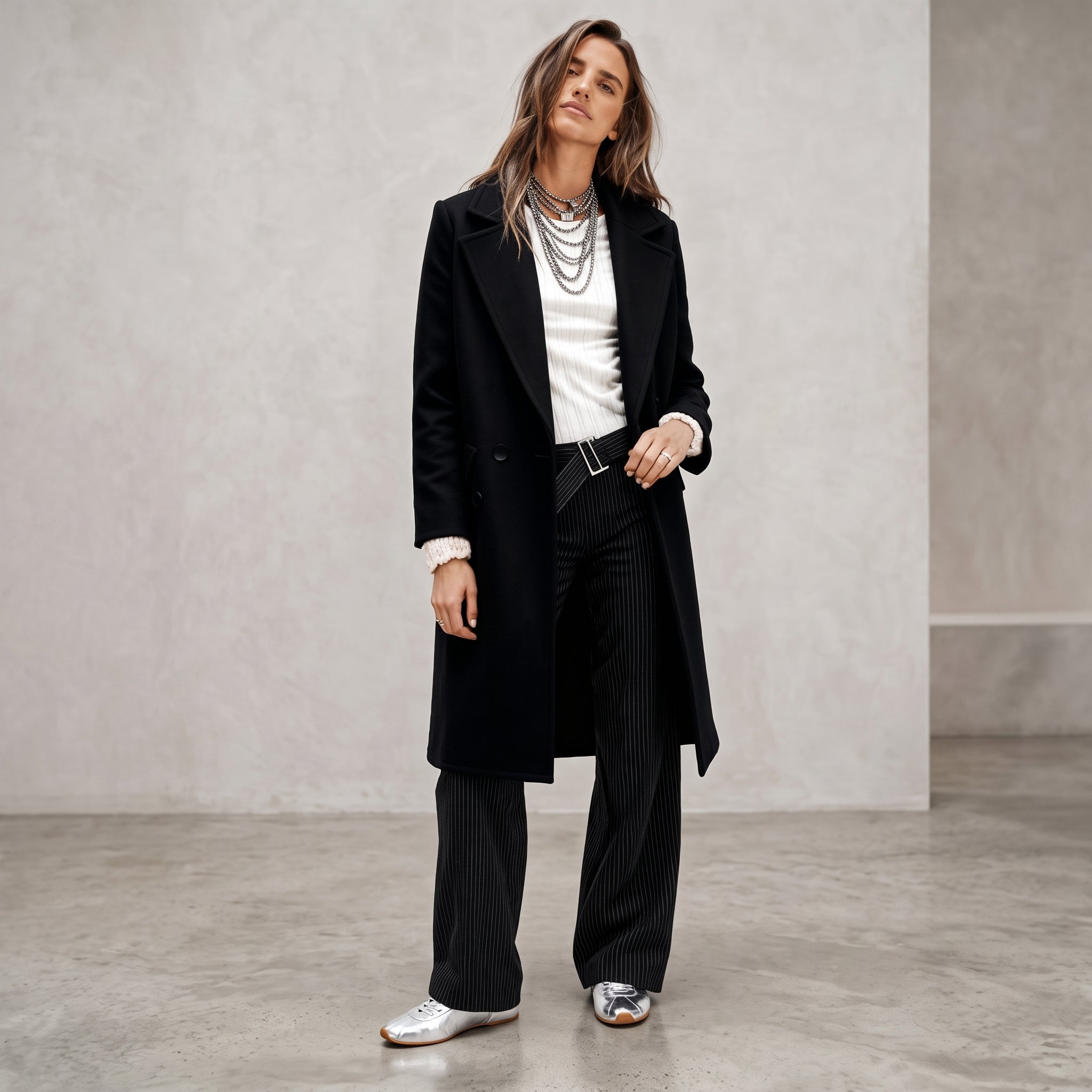 Women's Long Wool Blend  Coat