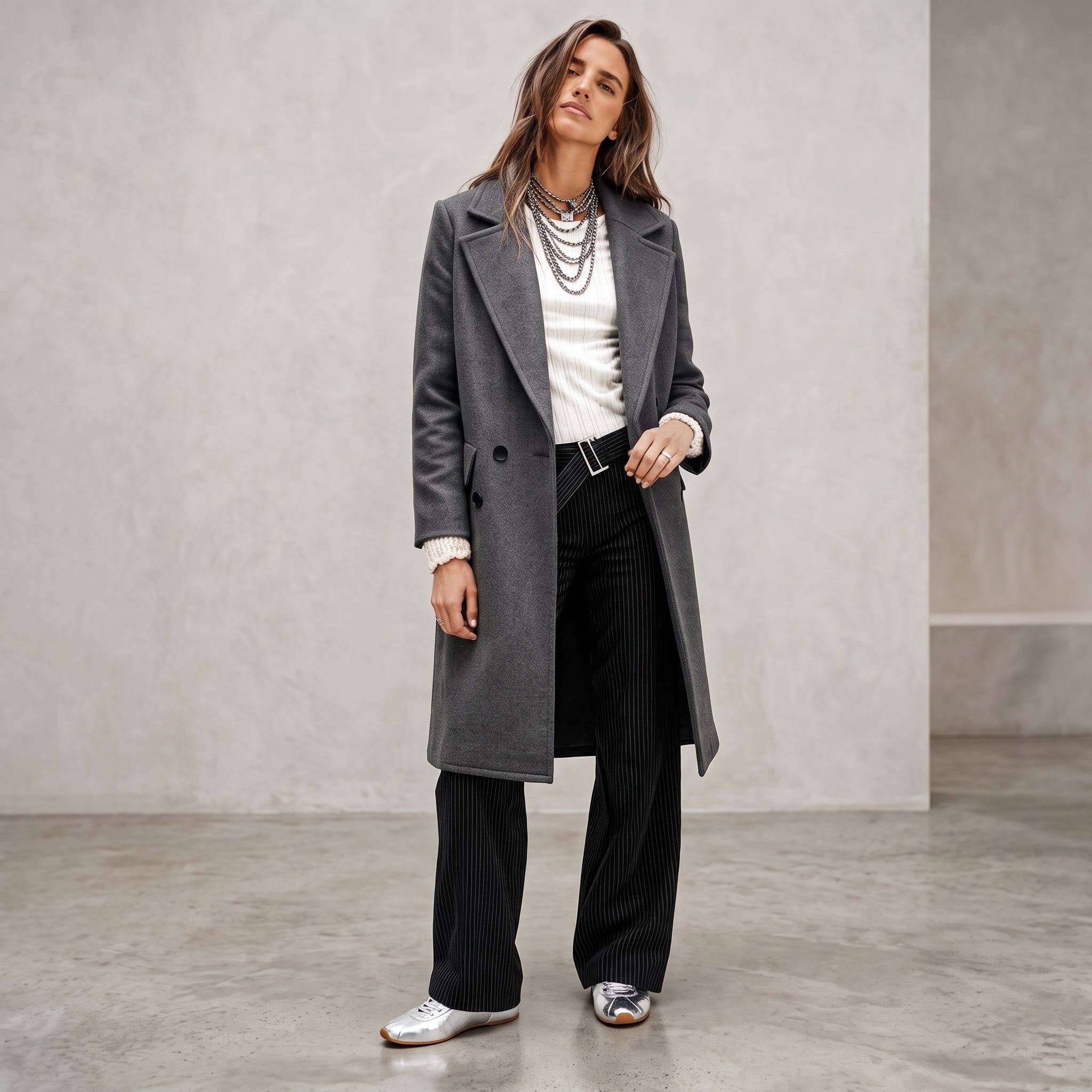 Women's Long Wool Blend  Coat