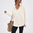 zipper Long Sleeve Knit Sweater