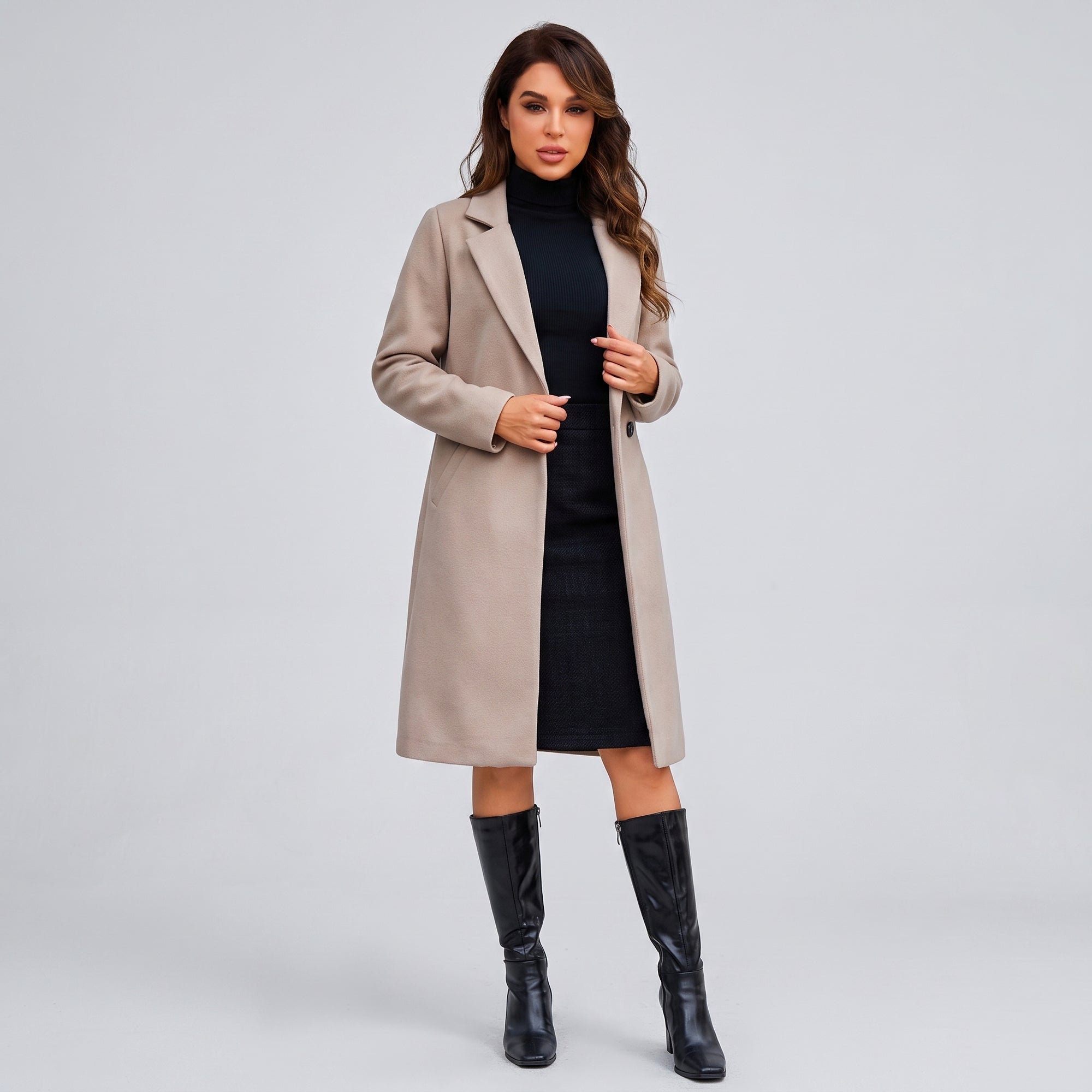 Women's Long Wool Blend  Coat