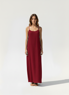 Essential Open-Back Slip Dress in Wine Red | AMARI Sydney
