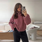 Women's Striped Fleece Pullover
