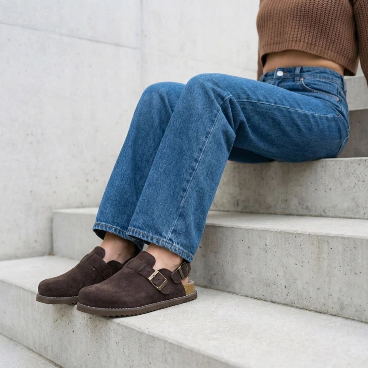 The Cabin Clogs in Chocolate - Customer Review Lifestyle Photo